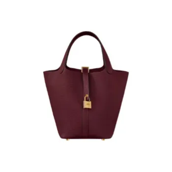 HERMES Picotin Maurice Bullock Leather Basket Bag Handbag Bucket Bag Women's 57 Bordeaux Red