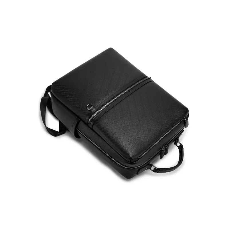 FAIRWHALE Cow Leather Backpack Laptop Bag Backpack Regular Men's Black-4