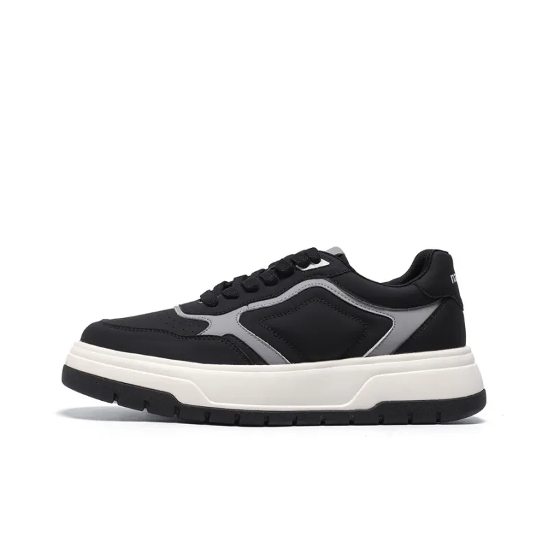 NAVIGARE Small Sailboats Height Increasing Low Top Skateboard Shoes Men's Black-0