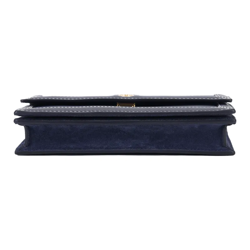 TORY BURCH T Monogram Leather Shoulder Bag Crossbody Bag Mini Women's Dark Blue-2