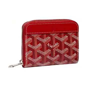 GOYARD MATIGNON Canvas With Leather Wallets Coin Purses Mini Women's Red