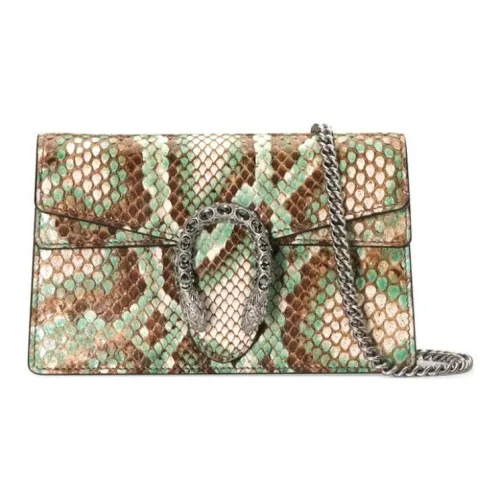 GUCCI Python Skin Shoulder Bag Crossbody Bag Extra Mini Women's Beige/Green