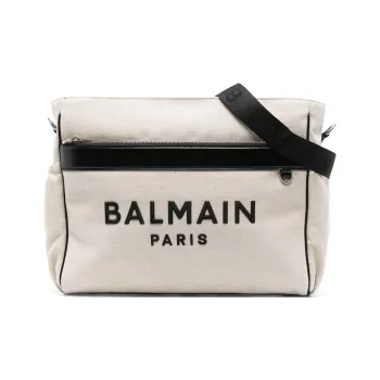 BALMAIN Polyester Diaper Bag, Crossbody Bag, Shoulder Bag Women's Beige & Black