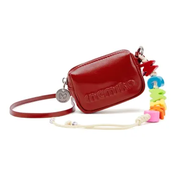 MCMIKO Cow Leather Patchwork With Artificial Leather Earphone Case Women's Party Red