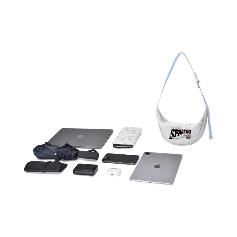 Spare No Pains. Polyester Shoulder Bag, Crossbody Bag, Fanny Pack, Sling Bag Unisex White/Yellow-5