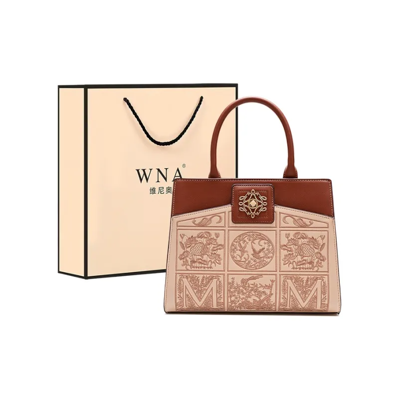 Vigno Synthetic Leather Tote Bag Shopping Bag Handbag Regular Women's Apricot/Red-0