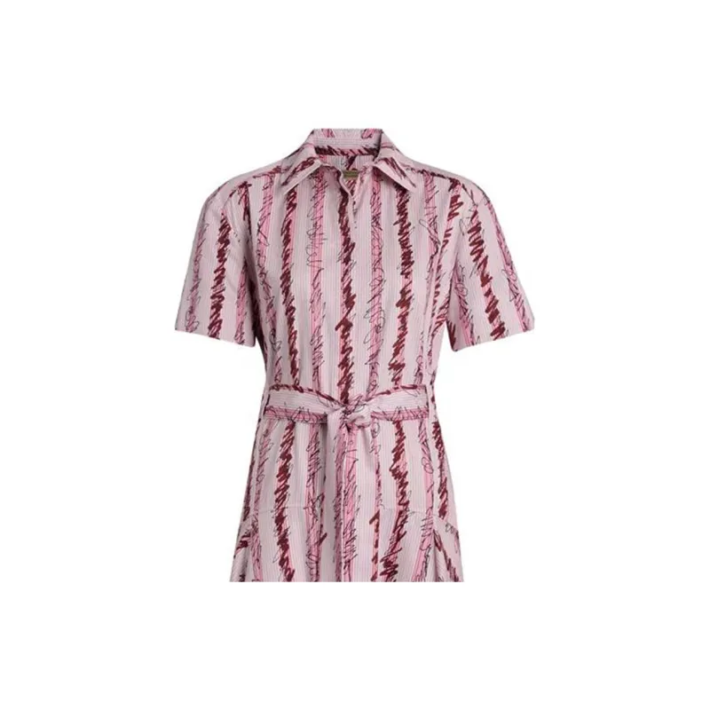 Burberry Short Sleeved Dresses Women's Pink-4