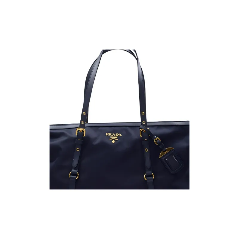 PRADA Nylon Shoulder Bag Unisex Blue-3