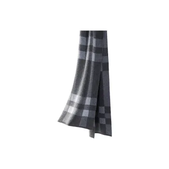 NAVIGARE Sheep Wool Knit Scarves Unisex Robin Gray Dark Rock Gray/Black