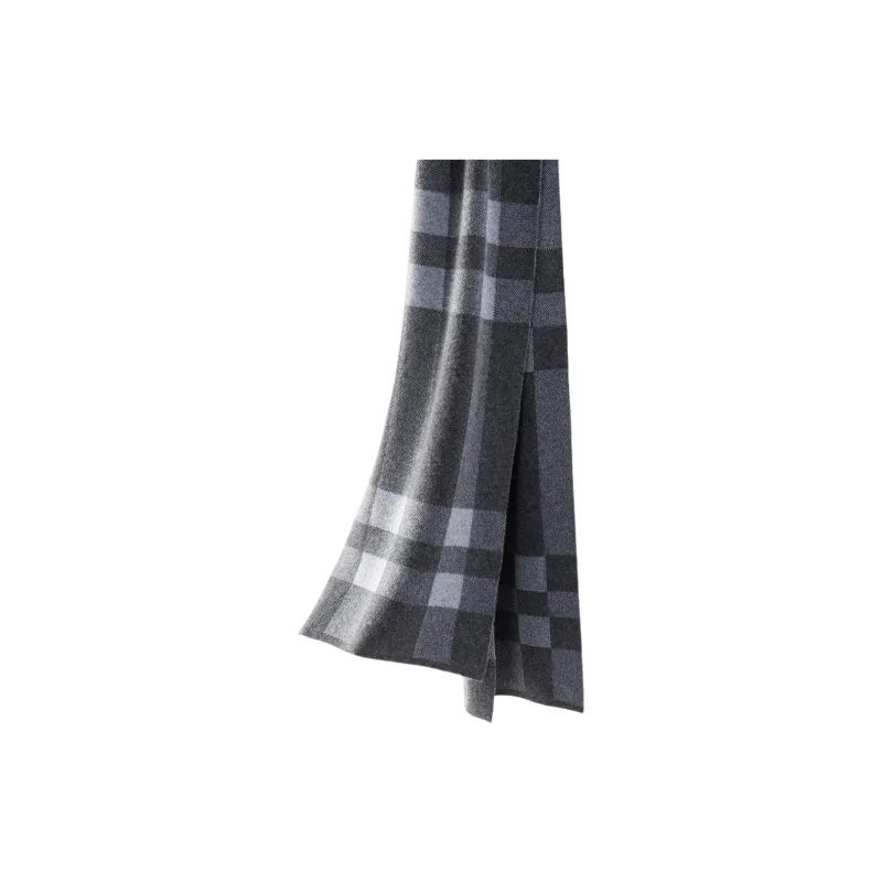 NAVIGARE Sheep Wool Knit Scarves Unisex Robin Gray Dark Rock Gray/Black-0