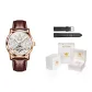 Rose Case White Dial Brown Leather[Regular Watch Box+Leather Strap]