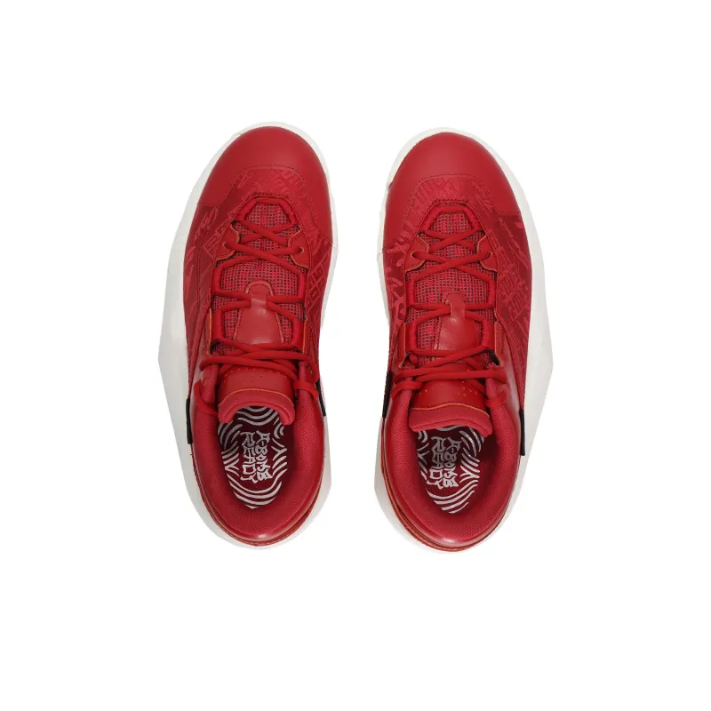 Serious Player Only Cushioning Anti Slip And Wear Resistant Low Top Basketball Shoes Unisex White Red-2