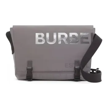 Burberry Horseferry Coated Canvas Messenger Bag Shoulder Bag Crossbody Bag Men's Pastel Pink Gray