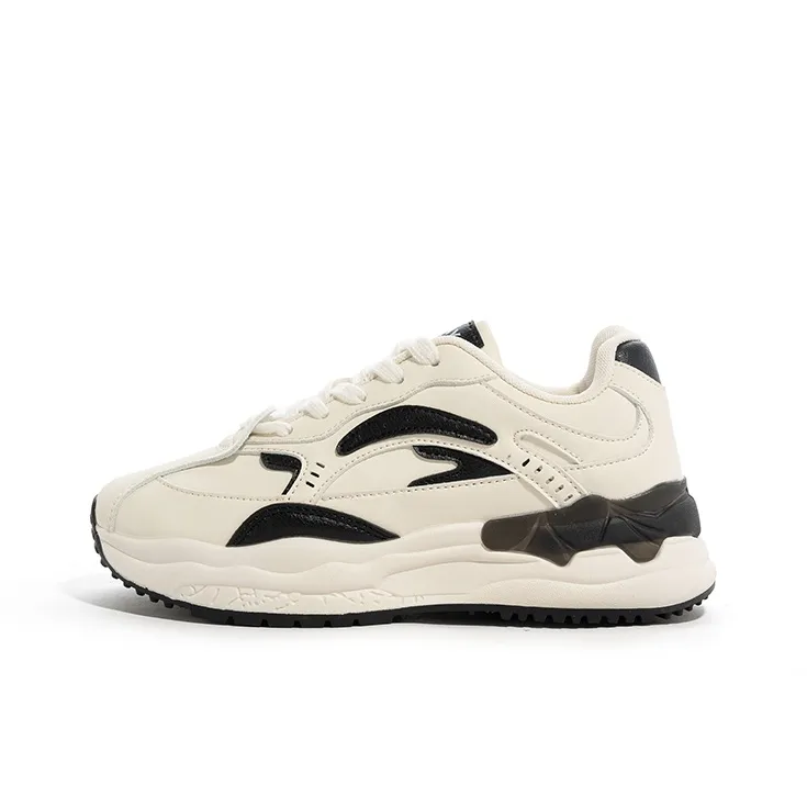 BABAYA KIDS Anti Slip Wear Resistant Low Top Chunky Sneakers Women's White Black-0