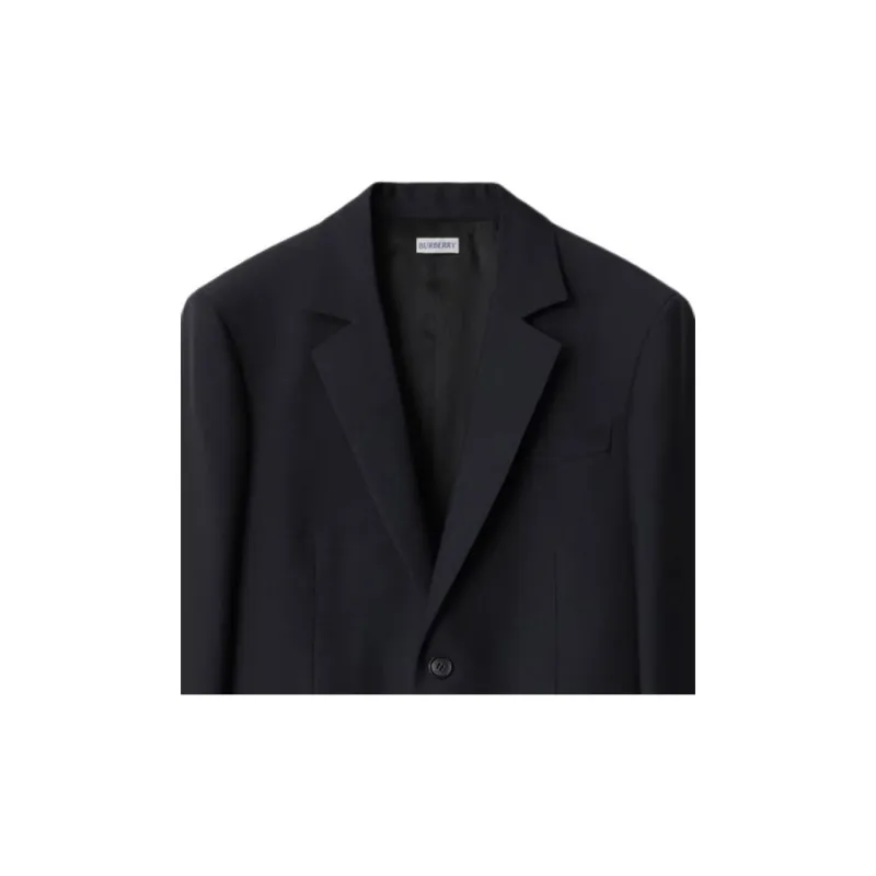 Burberry Wool Tailored Jacket Jackets & Coats Men's Marine Blue-4