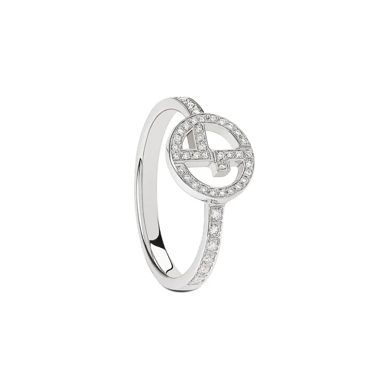 Emporio Armani 18K White gold Diamond Borgonuovo Ring-0