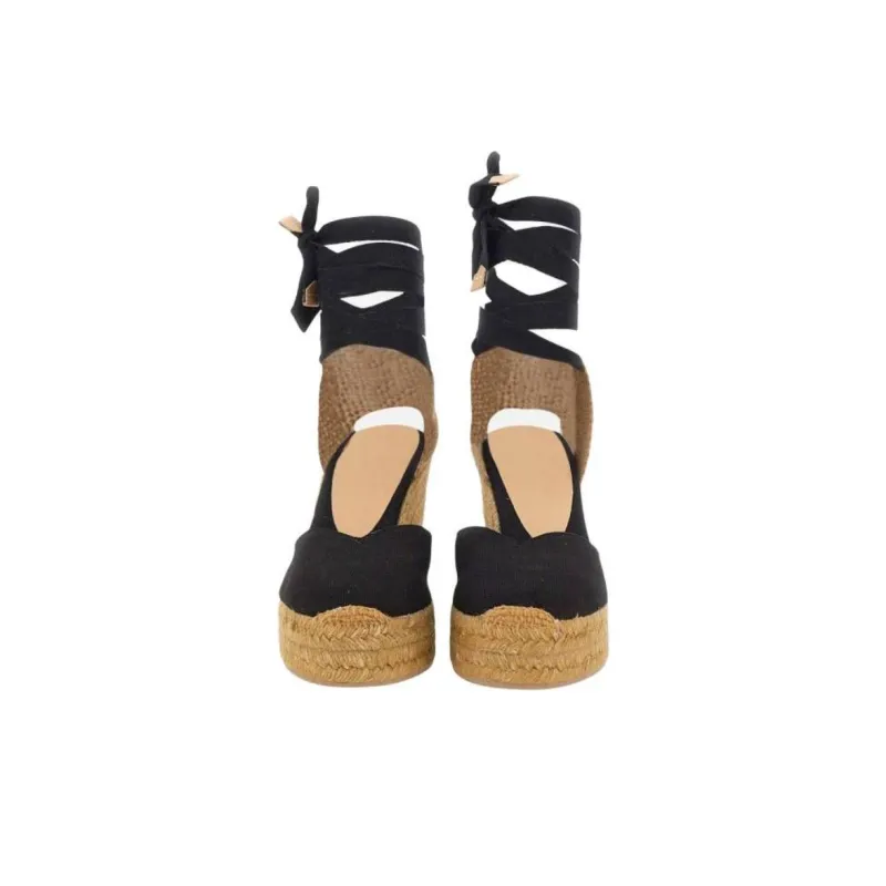 Castañer Chiara Wedge Heel High Heels Women's Black-4