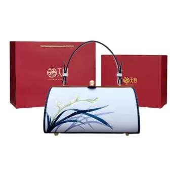 Pmsi Split Cow Leather Portable Crossbody Bag, Shoulder Bag Medium Size Women's Light Blue