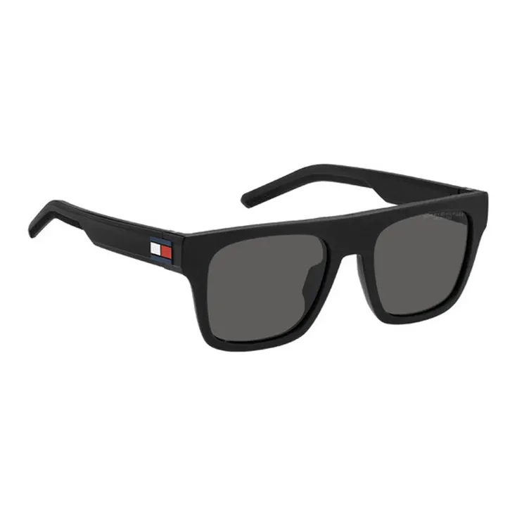 Tommy Hilfiger Plastic Rectangular Sunglasses Men's Black-0