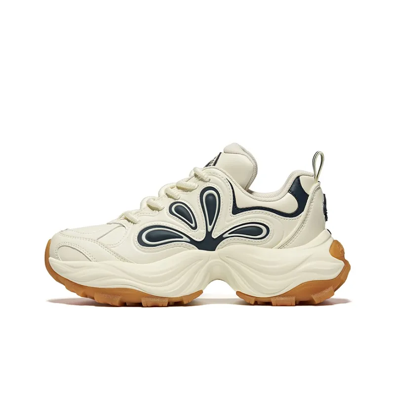 Palladium Classic Round Tip Lace Up Casual Petal Chunky Sneakers For Women's Beige White Blue Brown-0