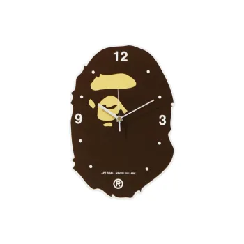 A BATHING APE Sweeping Seconds Movement Plastic Wall Clock Unisex Brown