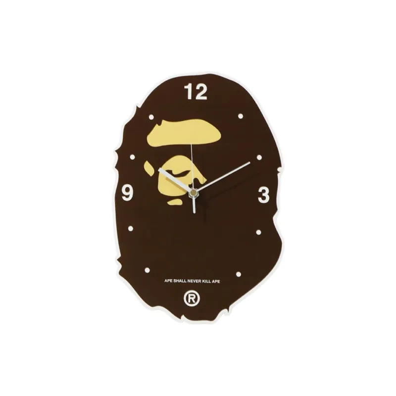 A BATHING APE Sweeping Seconds Movement Plastic Wall Clock Unisex Brown-0