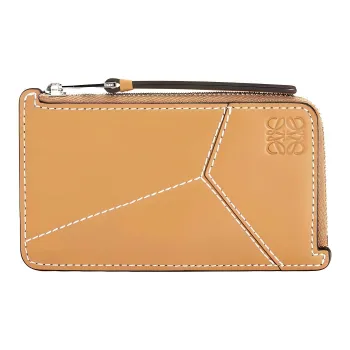 LOEWE Calfskin Wallets Card Holders Men's Light Caramel