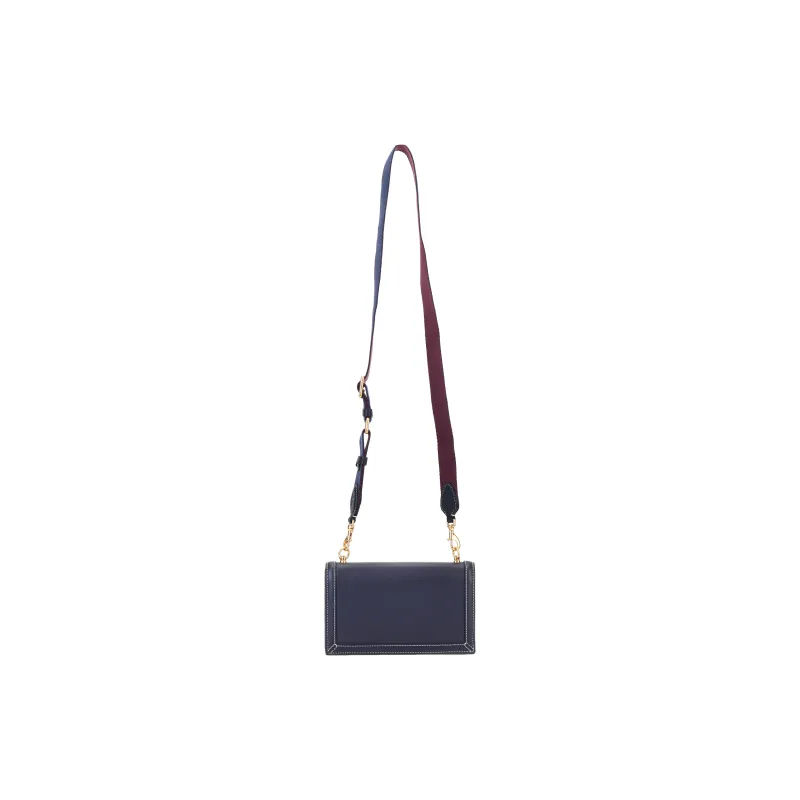TORY BURCH T Monogram Leather Shoulder Bag Crossbody Bag Mini Women's Dark Blue-3
