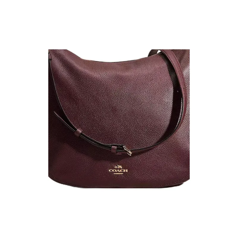 COACH Chelsea Leather Hobo Bag Portable Crossbody Bag Shoulder Bag Large Size Women's Fuchsia-1