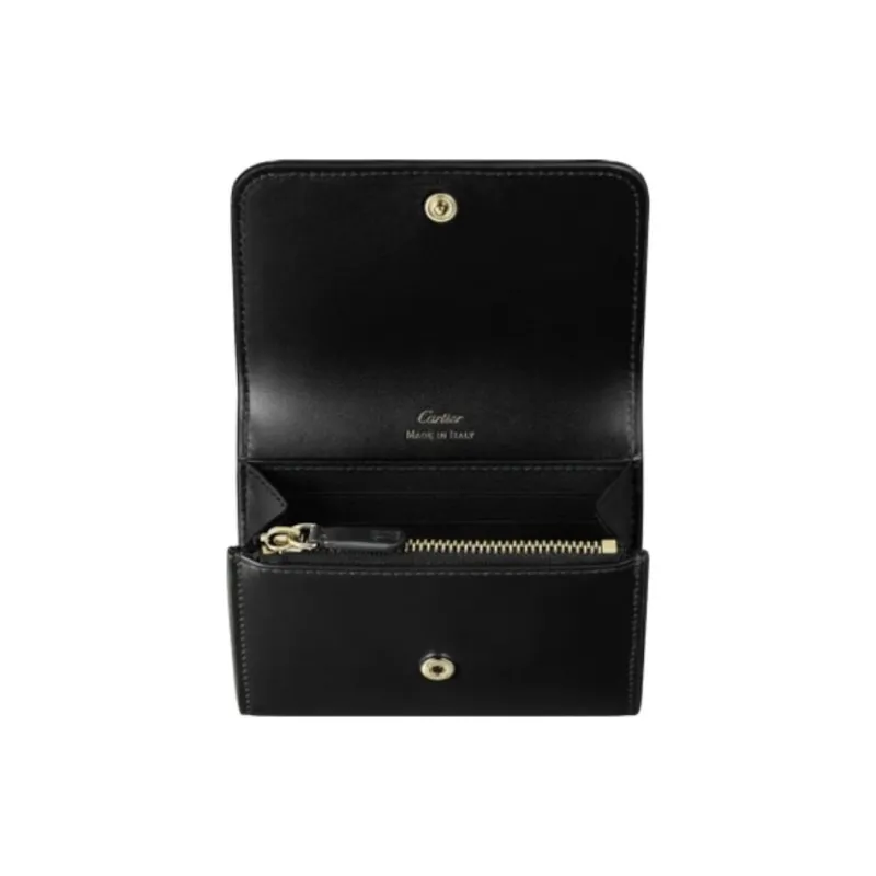 CARTIER Calfskin Wallet, Card Holder Women's Black-2