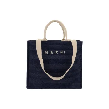 MARNI Cotton Tote Bag, Shopping Bag, Shoulder Bag, Handbag Men's Ultramarine Blue