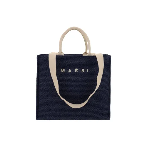MARNI Cotton Tote Bag, Shopping Bag, Shoulder Bag, Handbag Men's Ultramarine Blue