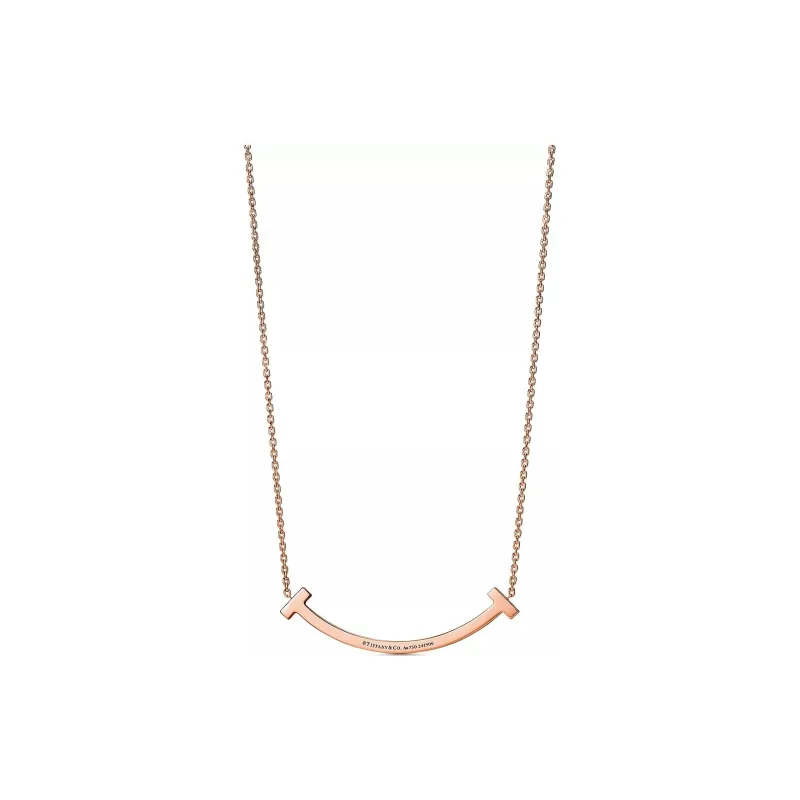 TIFFANY & CO. T Diamond 0.19 Ct Necklaces Unisex Rose Gold-1
