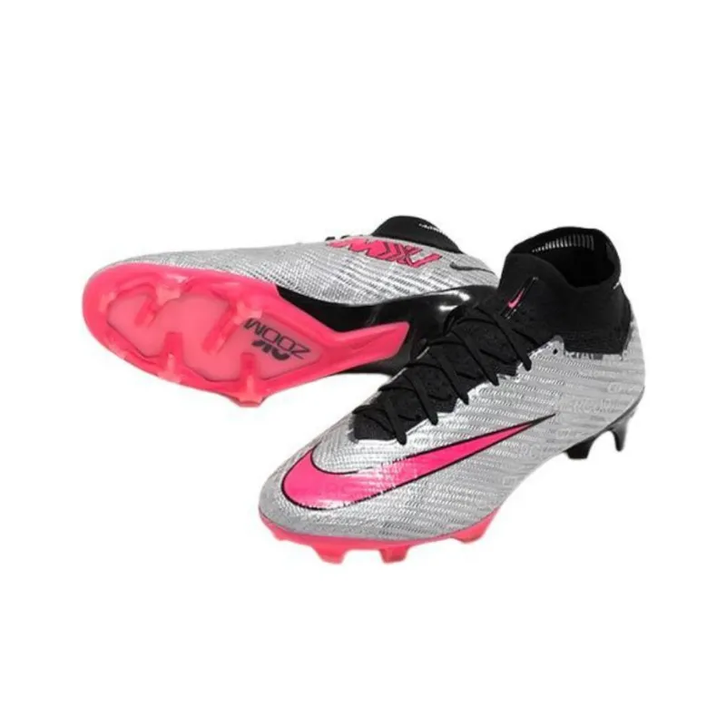 Nike Zoom Mercurial Superfly 9 Cushioning, Wear Resistant Soccer Shoes Men's Silver-4