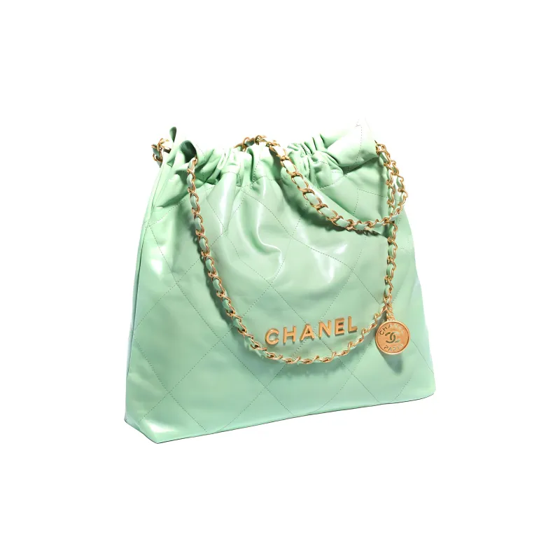 CHANEL Calfskin Bucket Bags Crossbody Bag, Shoulder Bag Women's Light Green-1