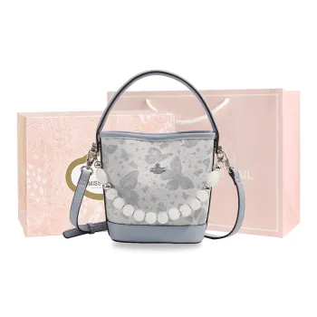 MISS GAIL Artificial Leather One Shoulder Handbag Crossbody Bag Regular Women's Butterfly Blue