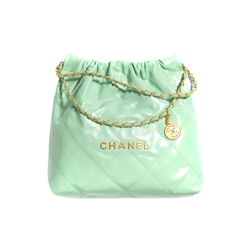 CHANEL Calfskin Bucket Bags Crossbody Bag, Shoulder Bag Women's Light Green-0