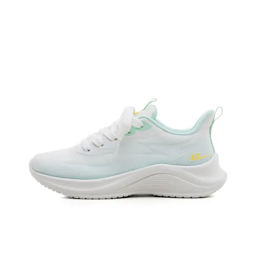 Warrior Breathable Lightweight Rebound Low Top Casual Long Distance Running Running Shoes Women's White Green