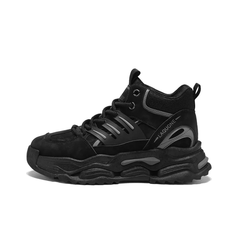 PLAY COBBLER Anti-Slip And Wear-Resistant Height Increasing High-Top Casual Shoes Men's-3