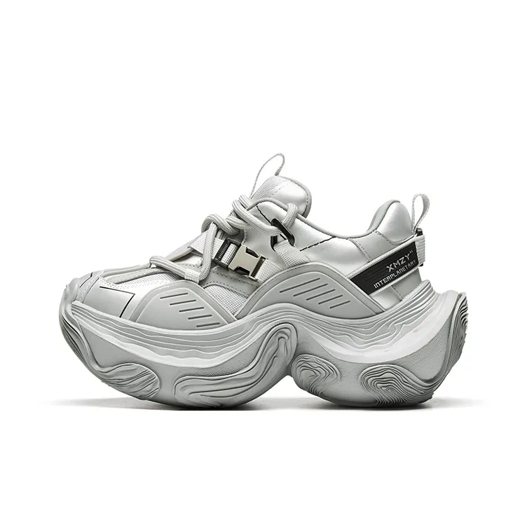 XMZY Dune Series Sandalwood Height Increasing Wear-Resistant Low-Top Chunky Sneakers Unisex-39
