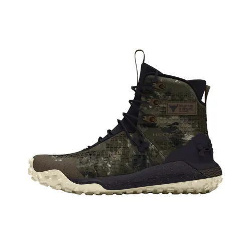 Project Rock x Under Armour HOVR Dawn Waterproof 2.0 Wear Resistant Slip Resistant Short Outdoor Boots Men's Army Green