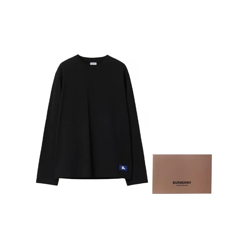 Burberry Logo appliqué Long sleeve T shirt-10