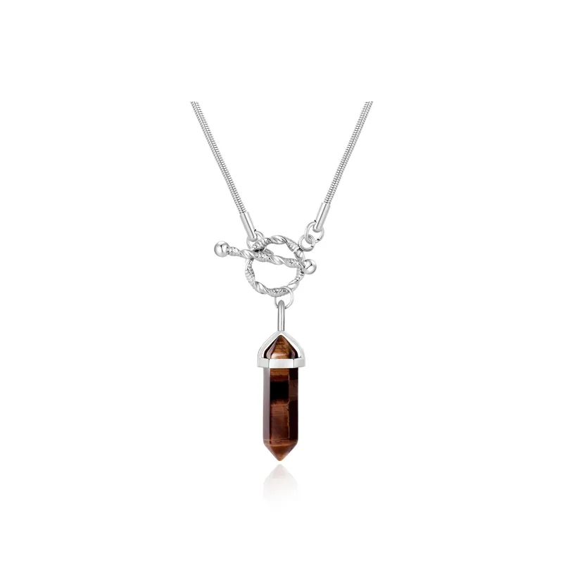 COLIMIDA Tiger's Eye Stone Necklaces Unisex-4