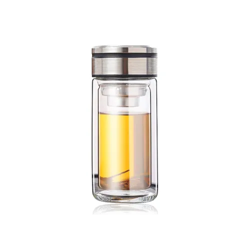 Qi Hu Double-Layer Anti-Scald Glass Cup 320ml