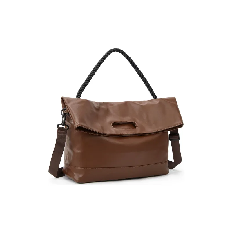 TAKI PU Versatile Commute Travel Shoulder Bag, Crossbody Bag, Handbag Regular Unisex Brown/Black-6