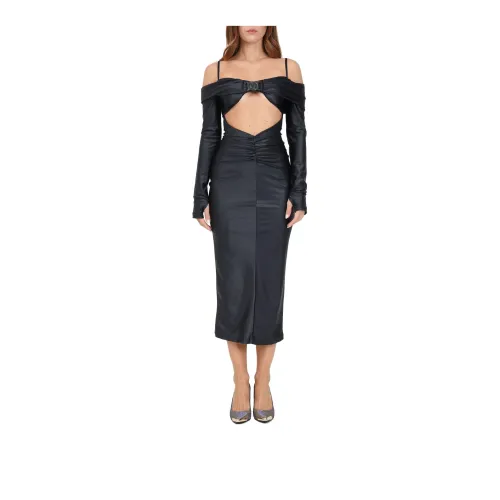 VERSACE JEANS Long-Sleeved Dresses Women's Black