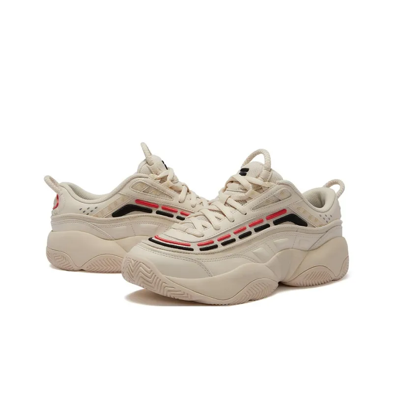 FILA FUSION FIRE Flame Shoes Anti-Slip Wear-Resistant Low-Top Vintage Basketball Shoes Men's Brown-3