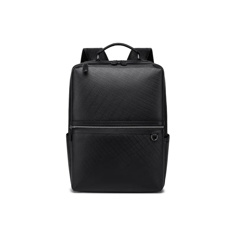 FAIRWHALE Cow Leather Backpack Laptop Bag Backpack Regular Men's Black-0