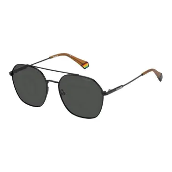 Polaroid Stainless Steel Aviator Sunglasses Unisex Black