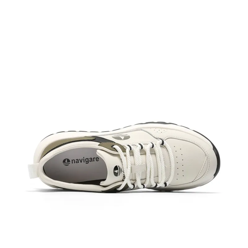 NAVIGARE Small Sailboats Height Increasing Low Top Casual Shoes Men's White-2